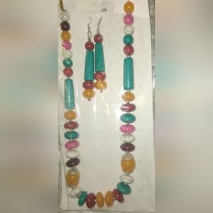 African style   crystal matching necklace and earrings set